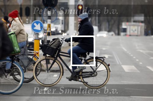 Amsterdam 11 januari 2024
Jacob Derwig op de fiets in Amsterdam centrum.