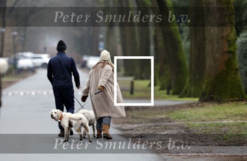 Huizen 13 januari 2024
Linda de Mol en Jeroen Rietbergen samen wandelend met hun 2 honden / labradors.
