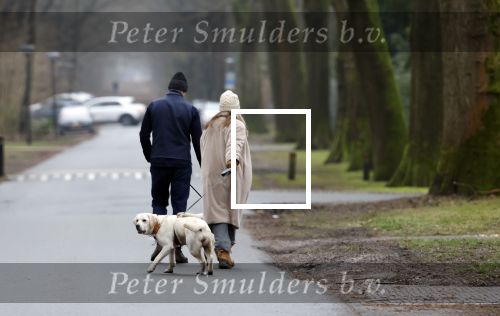 Huizen 13 januari 2024
Linda de Mol en Jeroen Rietbergen samen wandelend met hun 2 honden / labradors.
