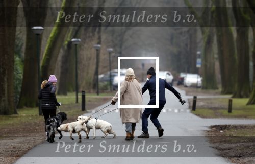 Huizen 13 januari 2024
Linda de Mol en Jeroen Rietbergen samen wandelend met hun 2 honden / labradors.