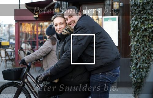 Amsterdam 9 januari 2024
Loiza lamers met partner op electrische van Moof fiets in Amsterdam.