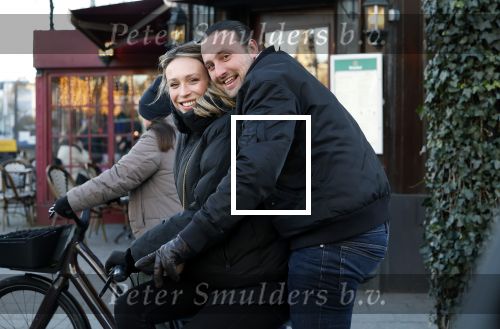 Amsterdam 9 januari 2024
Loiza lamers met partner op electrische van Moof fiets in Amsterdam.