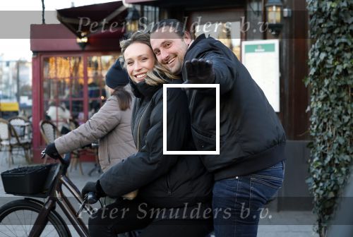 Amsterdam 9 januari 2024
Loiza lamers met partner op electrische van Moof fiets in Amsterdam.