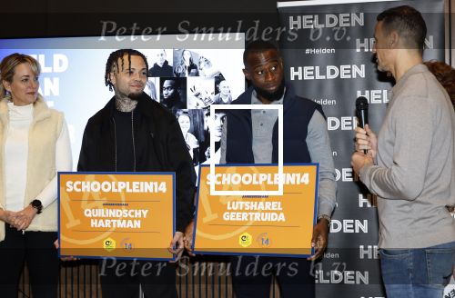 Amsterdam 10 januari 2024
Bekendmaking held van het jaar 2023 van magazine Helden bij Gassan Diamonds. De winnaars zijn Quilindschy Hartman Lutsharel Geertruida en Femke Bol  ( haar ouders haalden prijs op)