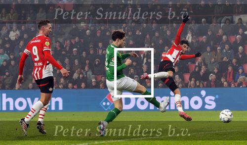 Eindhoven, 14 Januari 2025
Bekerwedstrijd 1/8 Finale PSV-Excelsior, eindstand 3-3 Na verlenging 5-4
Luuk de Jong Ricardo Pepi
Foto Jan Hoogsteen