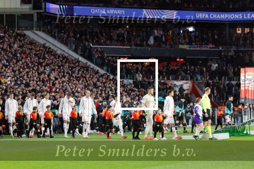 Eindhoven, 29 Januari 2025
8e en laatste wedstrijd  Champions League seizoen 2024-2025 PSV-FC Liverpool, eindstand 3-2
PSV Selektie betreedt  veld tegen FC Liverpool
Fotograaf Marco Ferrageau