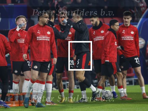 Eindhoven, 28 Januari 2026
Laatste wedstrijd in voorronde Champions League
PSV-Bayern Munchen, eindstand 1-2
Armando Obispo Jerdy Schouten Ivan Perisic  Guus Til Ismael Saibari Mauro Jr. en Dennis Man voor aanvang wedstrijd