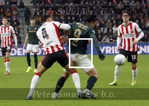 Eindhoven, 1 Februari 2026
Kompetitiewedstrijd PSV-Feyenoord, eindstand 3-0
Ayase Ueda EN Armando Obispo