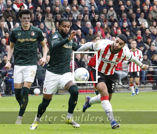 Eindhoven, 1 Februari 2026
Kompetitiewedstrijd PSV-Feyenoord, eindstand 3-0
Ismael Saibari en Jeramiah St. Juste