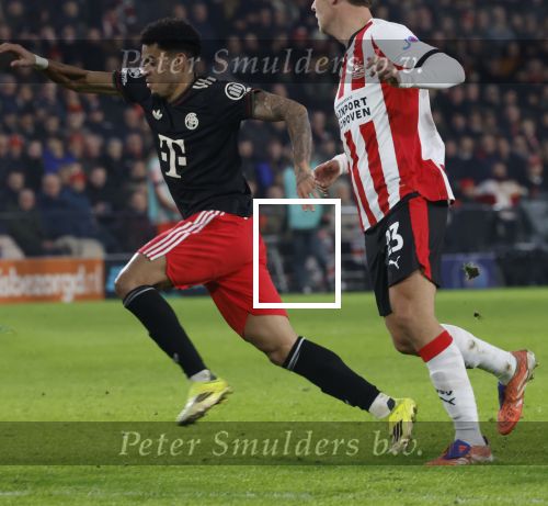 Eindhoven, 28 Januari 2026
Laatste wedstrijd in voorronde Champions League
PSV-Bayern Munchen, eindstand 1-2
Jamal Musiala in duel met