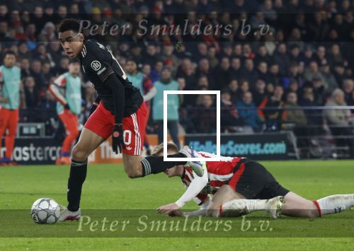 Eindhoven, 28 Januari 2026
Laatste wedstrijd in voorronde Champions League
PSV-Bayern Munchen, eindstand 1-2
Jamal Musiala in duel met