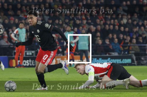 Eindhoven, 28 Januari 2026
Laatste wedstrijd in voorronde Champions League
PSV-Bayern Munchen, eindstand 1-2
Jamal Musiala in duel met