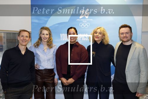 Hilversum 20 januari 2026
Presentatie crew van Eurosport die naar de olympische spelen gaan. Jochem Uytdehaage Anne Greet Haars Ranomi Kromowidjojo Lexie Stevens en en Herbert Cool