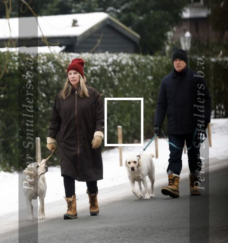 Huizen 11 januari 2026
Linda de Mol en haar partner Jeroen Rietbergen laten in een koud Huizen hun twee honden uit . Ze zijn beide warm aangekleed .