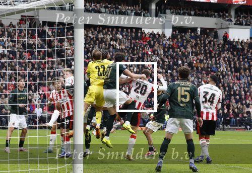 Eindhoven, 1 Februari 2026
Kompetitiewedstrijd PSV-Feyenoord, eindstand 3-0
Timon Wellenreuther en Ismael Saibari Anel Ahmedhodzic Jordan Bos