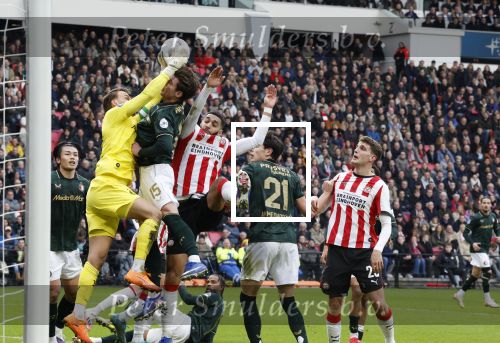 Eindhoven, 1 Februari 2026
Kompetitiewedstrijd PSV-Feyenoord, eindstand 3-0
Timon Wellenreuther en Ismael Saibari Anel Ahmedhodzic Jordan Bos