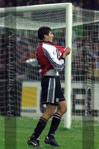 Feyenoord-PSV, eindstand 3-1
Blijdschap bij Cruz na zijn 2e doelpunt
21 Februari 1999