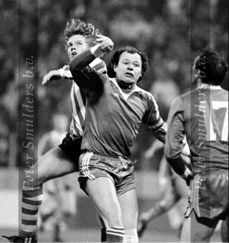 PSV-PEC Zwolle, eindstand 0-1
14 Februari 1981
Op de foto Ijzeren Rinus Israel
Tommie Christensen