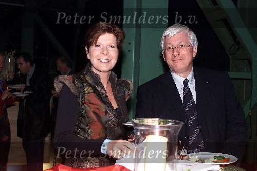 Amsterdam, 27 februari 2001
Uitreiking Edisons en Gouden Harpen
Joop Daalmeijer met Maartje v Weegen