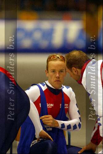 Heerenveen 22 december 2001
Skate  off wedstrijden voor Olympische spelen.
Carl Verheijen met Gerard Kemkers