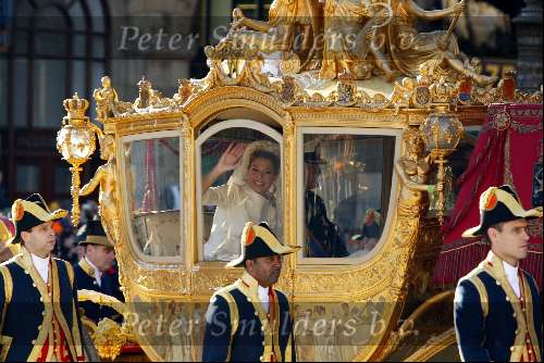 Amsterdam 2 februari 2002
Trouwen Prins Willem Alexander met Maxima
Gouden Koets met Prinses Maxima