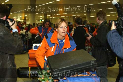 Schiphol 26 februari 2002
Terugkomst sporters van de Olympische winterspelen in Salt Lake city.
Marianne Timmer