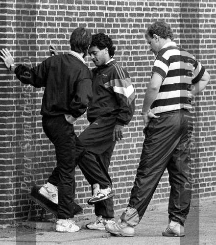 Eindhoven, 1990 Romario samen met Luc v Agt en Mart v d Heuvel