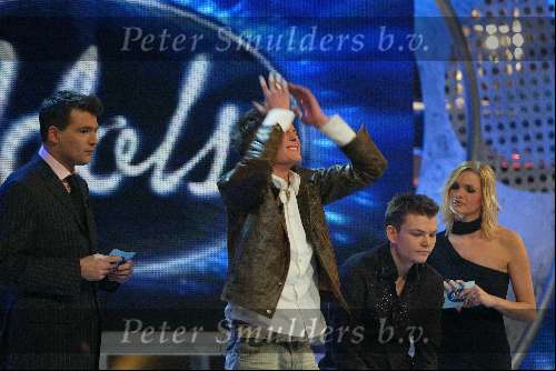 Hilversum 1 februari 2003
Idols opnames met Reinout Oerelmans en Tooske
Bas Idols & Jim Idols