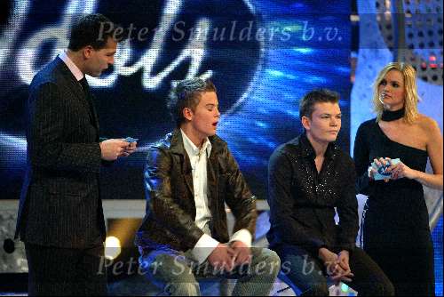 Hilversum 1 februari 2003
Idols opnames met Reinout Oerelmans en Tooske
Bas Idols & Jim Idols
