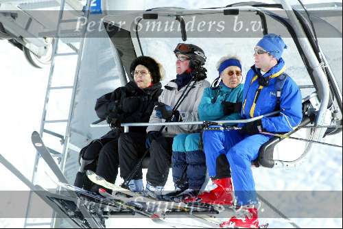 Lech 14 februari 2004
Koningin Beatrix in gondel in Lech.