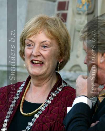 Utrecht 18 februari 2004
Maxima en Prins Willem Alexander bij de munt in Utrecht bij munt slaan voor Amalia. Burgemeester Mevr. Brouwr Korf van Utrecht