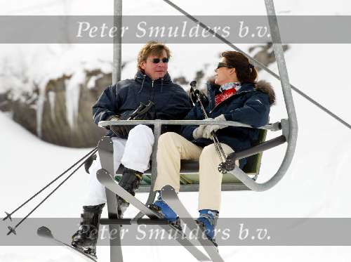 Zurs 13 februari 2003
Prinses Caroline van Monaco en haar man Ernst van Hannover in skilift