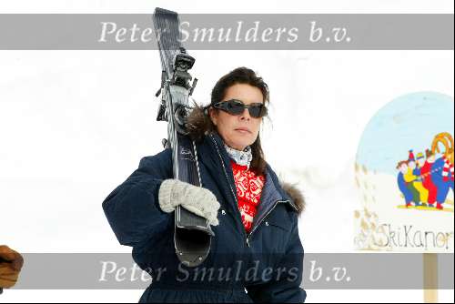 Zurs 13 februari 2004
Prinses Caroline van Monaco tijdens wintersport