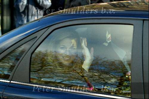 Utrecht 18 februari 2004
Maxima en Prins Willem Alexander bij de munt in Utrecht bij munt slaan voor Amalia