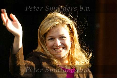 Utrecht 18 februari 2004
Maxima en Prins Willem Alexander bij de munt in Utrecht bij munt slaan voor Amalia