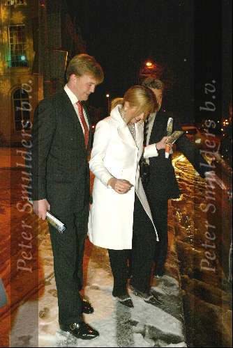 Den  Haag 26 februari 2004
Maxima en Prins Willem Alexander op bezoek bij voorstelling  in schouwburg Den Haag