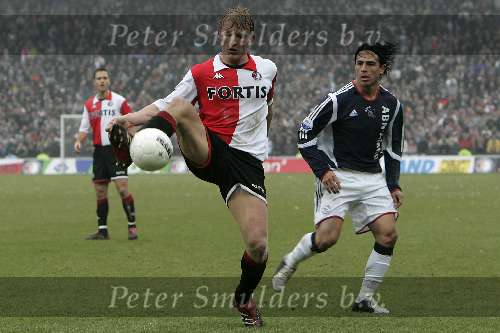 Rotterdam, 5 februari 2006 Seizoen 2005/2006 Kompetitiewedstrijd Feyenoord-AJAX, eindstand 3-2 
Dirk Kuyt