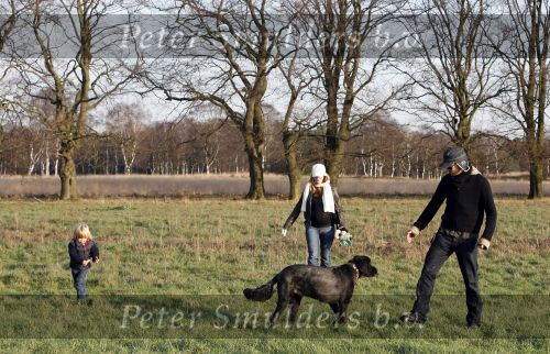 Hoge Veluwe 9 decedmber 2006
Dinand Woesthof zijn zwangere vriendin Lucy en zoontje Dean Maddy wandelen met de honden in park de hoge veluwe.