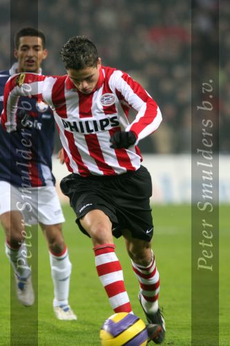 Eindhoven, 23 December 2006 Kompetitiewedstrijd PSV-Willem II , eindstand 4-0 Seizoen 2006/2007
De maker van het eerste doelpunt Ibrahim Afellay