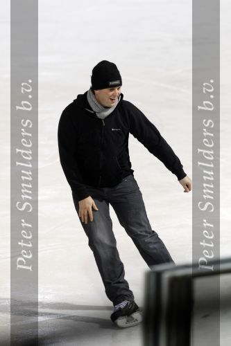 Amsterdam 4 januari 2011
Patty Brard en haar vriend Nicky v Dam schaatsend op de Jaap eden baan.
Peter Smulders bv