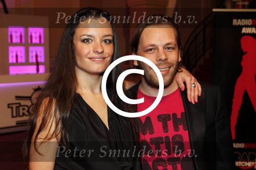 Hilversum 7 december 2011
Uitreiking radio bitches awards bij studio 21. Eva Koreman met vriend
Peter Smulders bv
