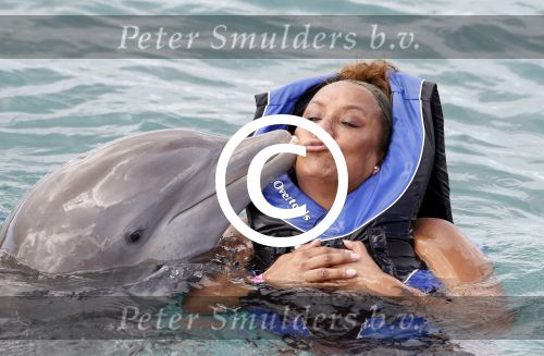 Curacao 8 januari 2011
Gerard Joling Patty Brard en Romy Omtzigt zwemmen bij de dolphin academy
bij seaquarium met dolfijnen.
Peter Smulders bv