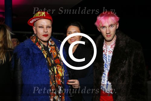 Amsterdam 8 januari 2013
Feestje Glamour in het blauwe theehuis. Bas Kosters met vriend en Sabine Geurten