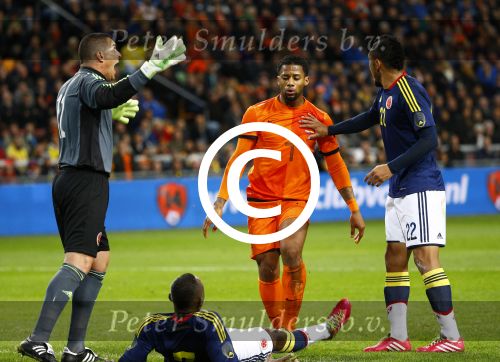 Amsterdam, 19 November 2013
Oefeninterland Nederland-Colombia, eindstand 0-0
Rood voor Jeremain Lens
Foto Peter Smulders BV