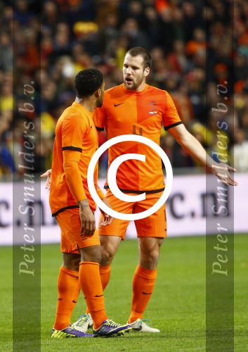 Amsterdam, 19 November 2013
Oefeninterland Nederland-Colombia, eindstand 0-0
Rood voor Jeremain Lens
Foto Peter Smulders BV