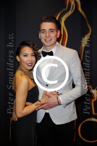 Utrecht 7 januari 2015
Musical awards gala in het Beatrix theater.
Aicha Gill met vriend
