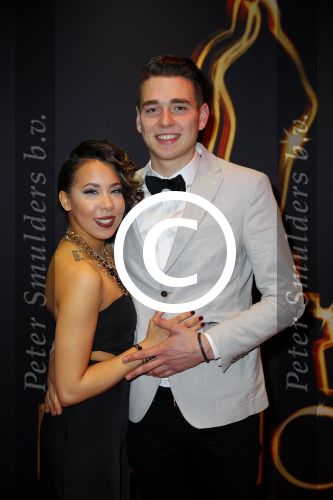 Utrecht 7 januari 2015
Musical awards gala in het Beatrix theater.
Aicha Gill met vriend
