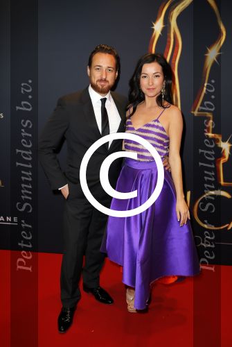 Utrecht 7 januari 2015
Musical awards gala in het Beatrix theater.
Birgit Schuurman met man Arne Toonen