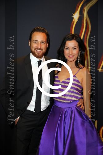 Utrecht 7 januari 2015
Musical awards gala in het Beatrix theater.
Birgit Schuurman met man Arne Toonen