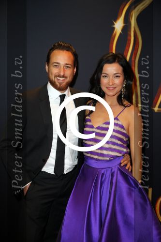 Utrecht 7 januari 2015
Musical awards gala in het Beatrix theater.
Birgit Schuurman met man Arne Toonen